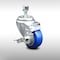 Service Caster 3.5 Inch SS Blue Polyurethane Swivel 1/2 Inch Threaded Stem Caster with Brake SCC SCC-SSTS20S3514-PPUB-BLUE-TLB-121315 - alternate 1
